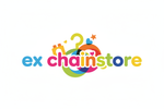 give me a logo that says ex chainstore. make it colourful