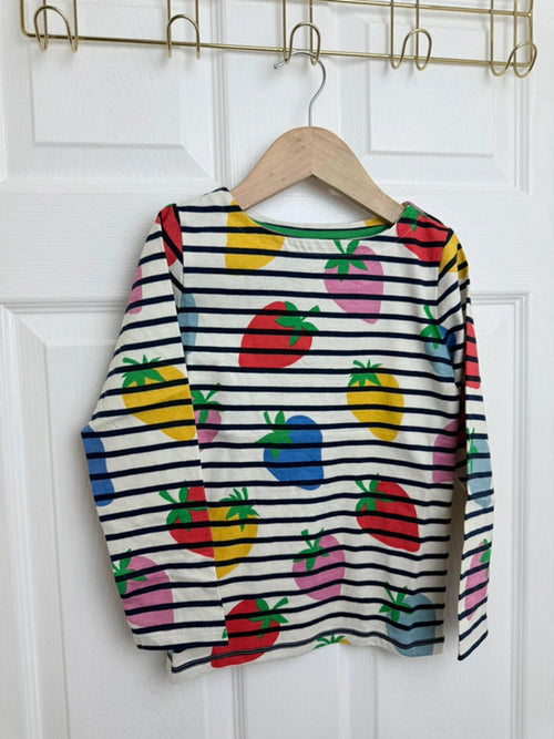 NEW Boden Multicoloured Strawberry Long Sleeve Top - Girls 6 - 7 Years - Little Ones Preloved. Second Hand Children's & Preloved Baby, Kids, Girls & Boys Clothes. UK online