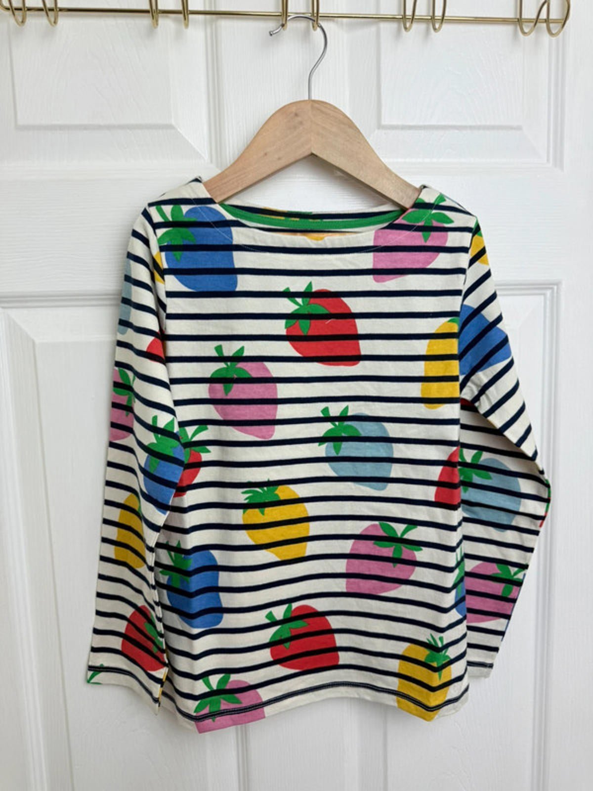 NEW Boden Multicoloured Strawberry Striped Top - Girls 7 - 8 Years - Little Ones Preloved. Second Hand Children's & Preloved Baby, Kids, Girls & Boys Clothes. UK online