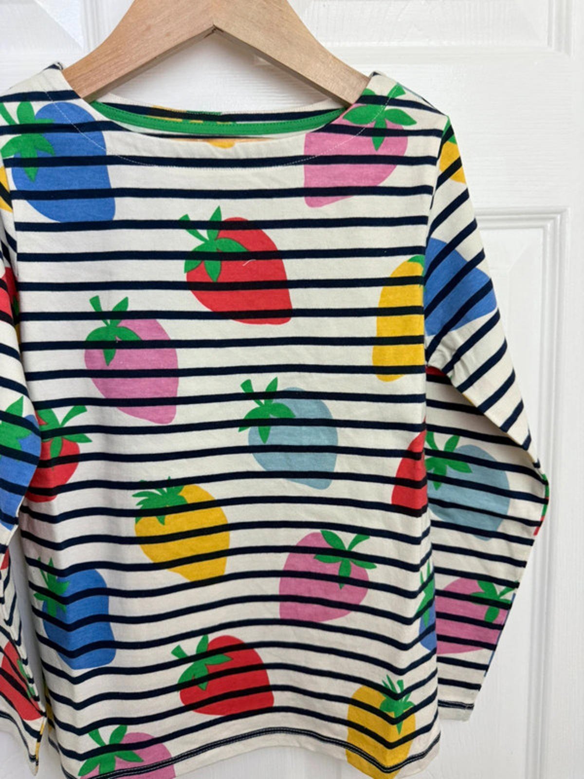 NEW Boden Multicoloured Strawberry Striped Top - Girls 7 - 8 Years - Little Ones Preloved. Second Hand Children's & Preloved Baby, Kids, Girls & Boys Clothes. UK online