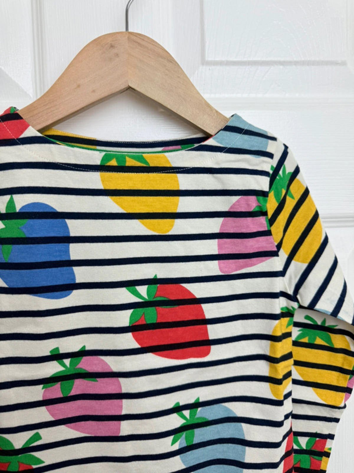 NEW Boden Striped Multicolour Strawberry Top - Girls 4 - 5 Years - Little Ones Preloved. Second Hand Children's & Preloved Baby, Kids, Girls & Boys Clothes. UK online