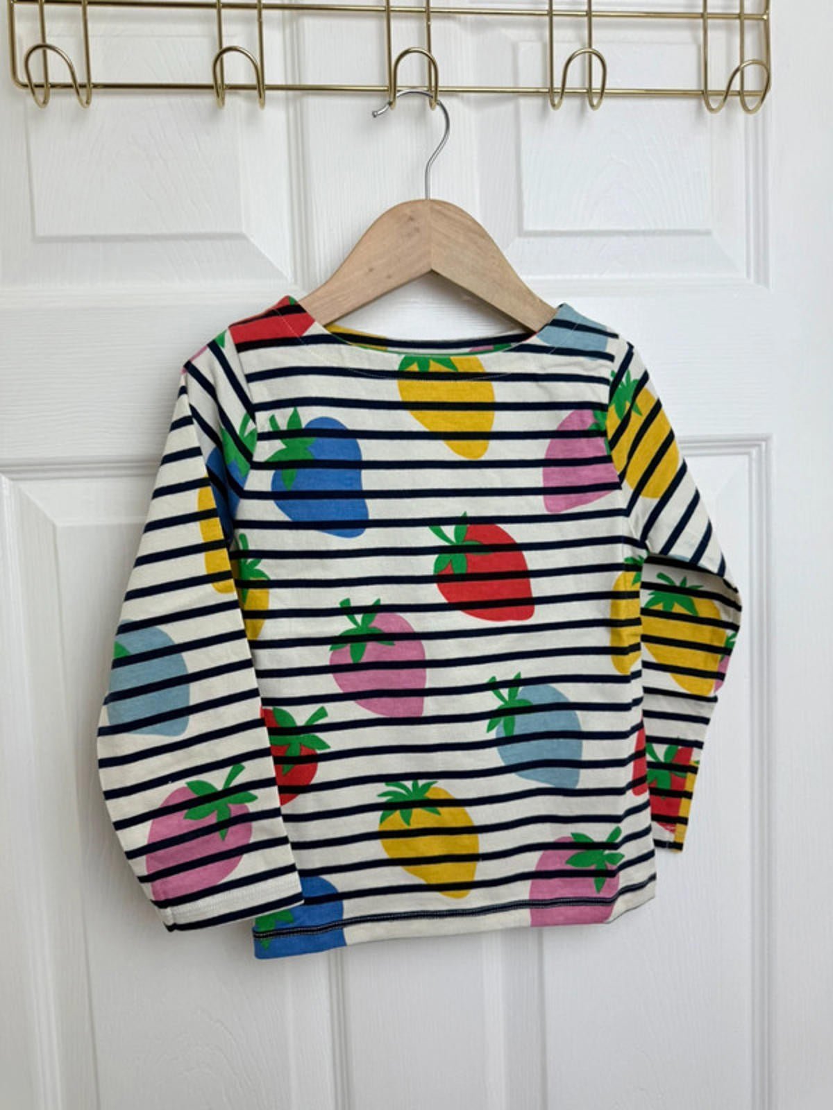 NEW Boden Striped Multicolour Strawberry Top - Girls 4 - 5 Years - Little Ones Preloved. Second Hand Children's & Preloved Baby, Kids, Girls & Boys Clothes. UK online