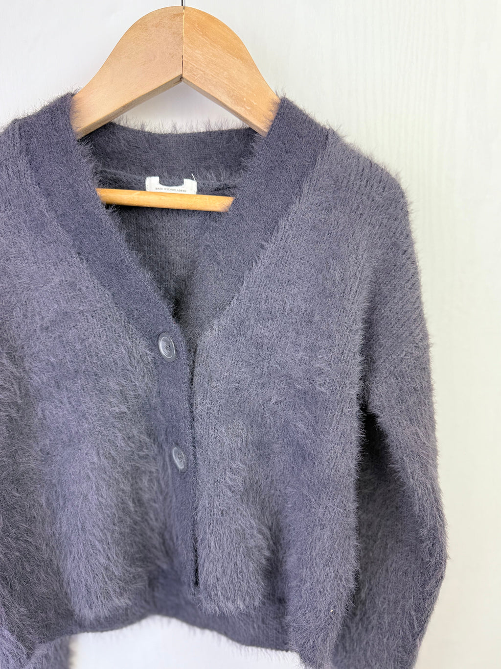 NEW Ex N*xt Charcoal Fluffy Cropped Cardigan - Little Ones Preloved. Second Hand Children's & Preloved Baby, Kids, Girls & Boys Clothes. UK online