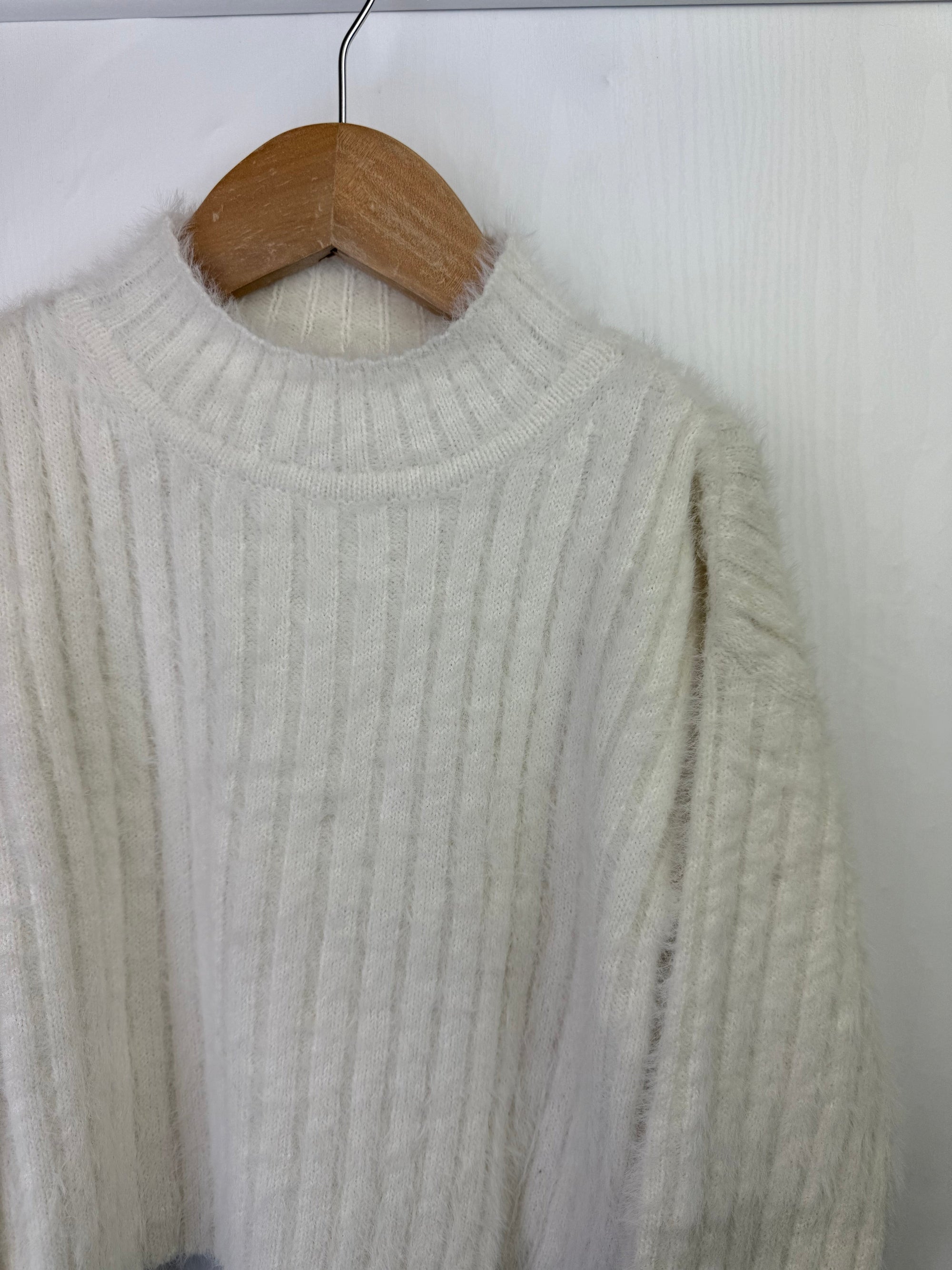 NEW Ex N*xt Cream Fluffy Cropped Jumper - Little Ones Preloved. Second Hand Children's & Preloved Baby, Kids, Girls & Boys Clothes. UK online
