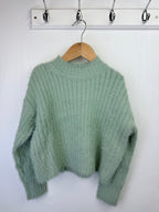 NEW Ex N*xt Duck Egg Fluffy Cropped Jumper - Little Ones Preloved. Second Hand Children's & Preloved Baby, Kids, Girls & Boys Clothes. UK online