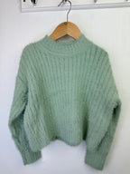 NEW Ex N*xt Duck Egg Fluffy Cropped Jumper - Little Ones Preloved. Second Hand Children's & Preloved Baby, Kids, Girls & Boys Clothes. UK online