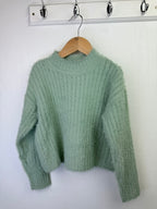 NEW Ex N*xt Duck Egg Fluffy Cropped Jumper - Little Ones Preloved. Second Hand Children's & Preloved Baby, Kids, Girls & Boys Clothes. UK online