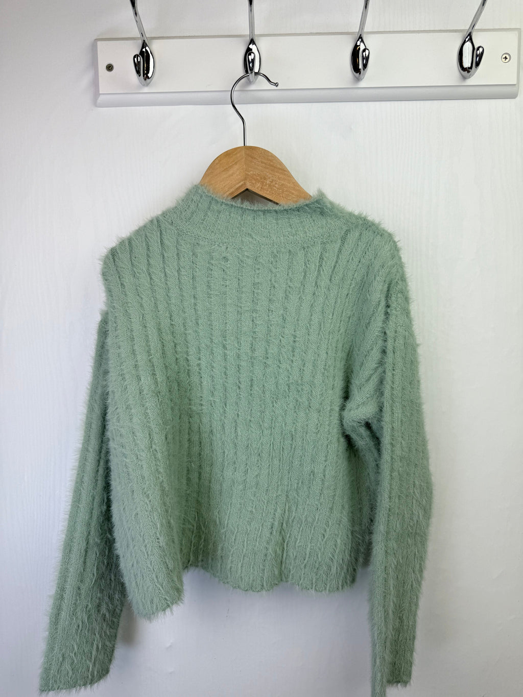 NEW Ex N*xt Duck Egg Fluffy Cropped Jumper - Little Ones Preloved. Second Hand Children's & Preloved Baby, Kids, Girls & Boys Clothes. UK online