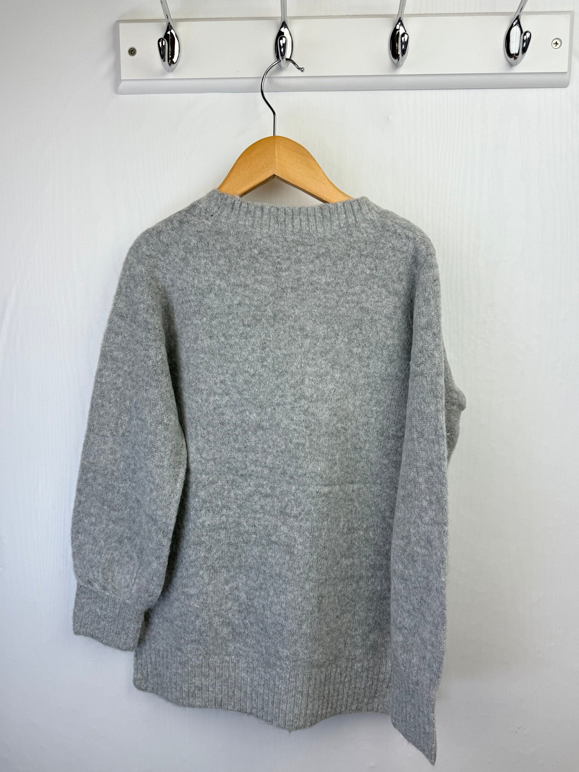 NEW Ex N*xt Grey Fluffy Long Cardigan - Little Ones Preloved. Second Hand Children's & Preloved Baby, Kids, Girls & Boys Clothes. UK online