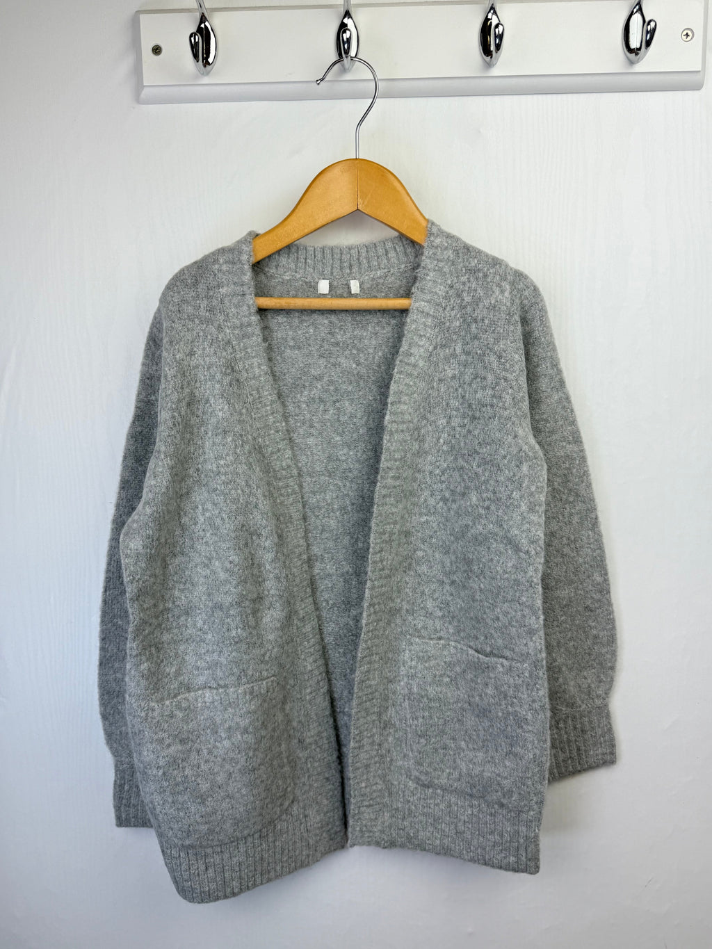 NEW Ex N*xt Grey Fluffy Long Cardigan - Little Ones Preloved. Second Hand Children's & Preloved Baby, Kids, Girls & Boys Clothes. UK online