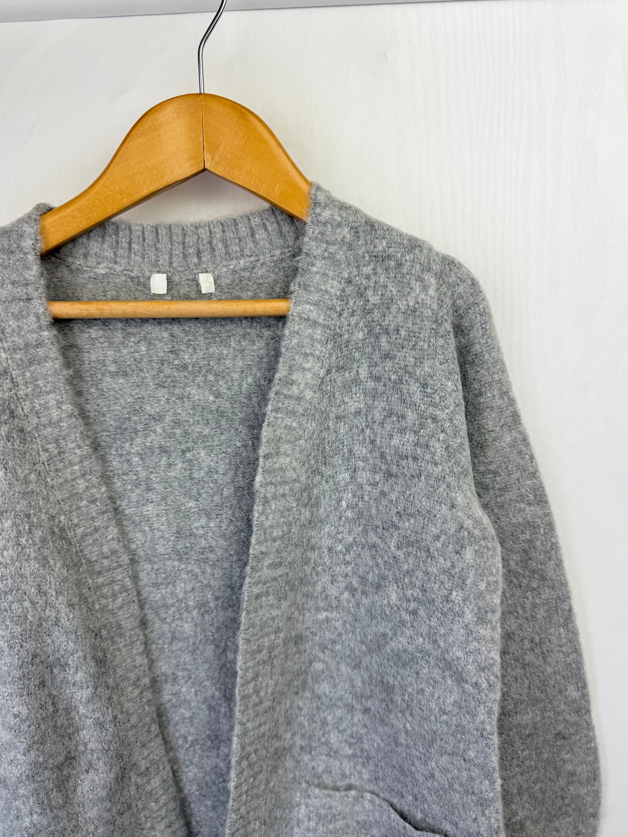 NEW Ex N*xt Grey Fluffy Long Cardigan - Little Ones Preloved. Second Hand Children's & Preloved Baby, Kids, Girls & Boys Clothes. UK online