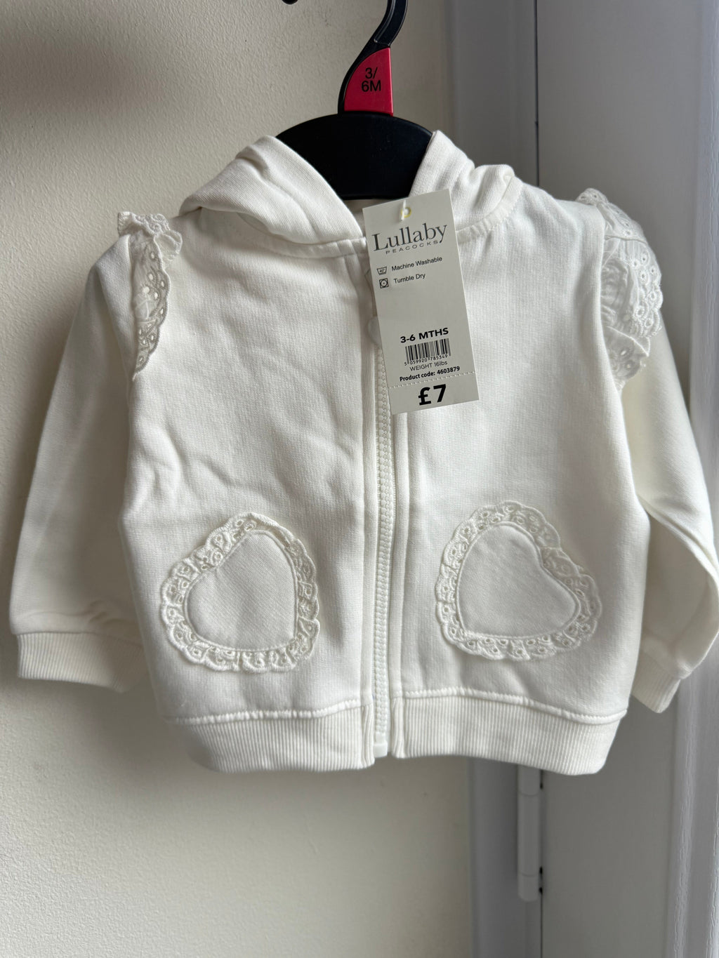 NEW Lullaby Cream Eyelet Zip Hoodie - Girls - Little Ones Preloved. Second Hand Children's & Preloved Baby, Kids, Girls & Boys Clothes. UK online