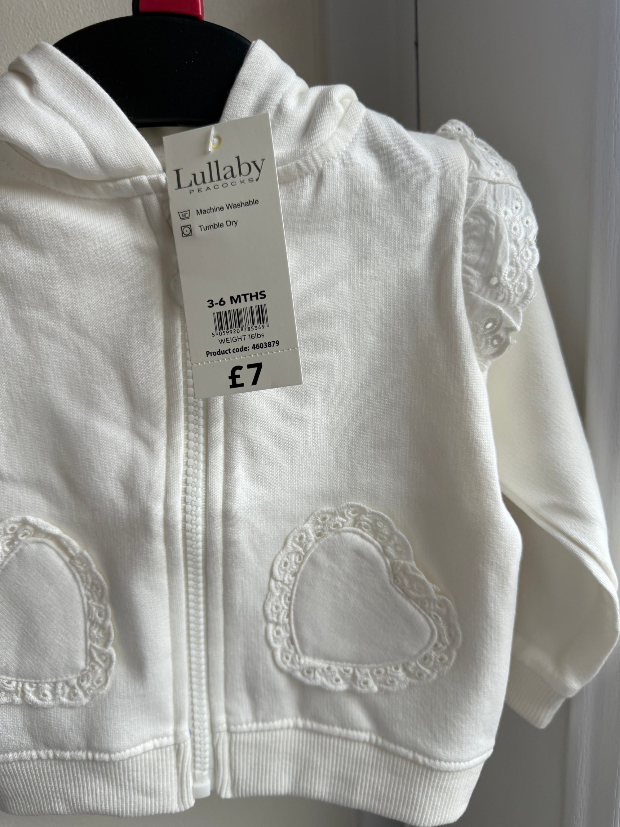 NEW Lullaby Cream Eyelet Zip Hoodie - Girls - Little Ones Preloved. Second Hand Children's & Preloved Baby, Kids, Girls & Boys Clothes. UK online
