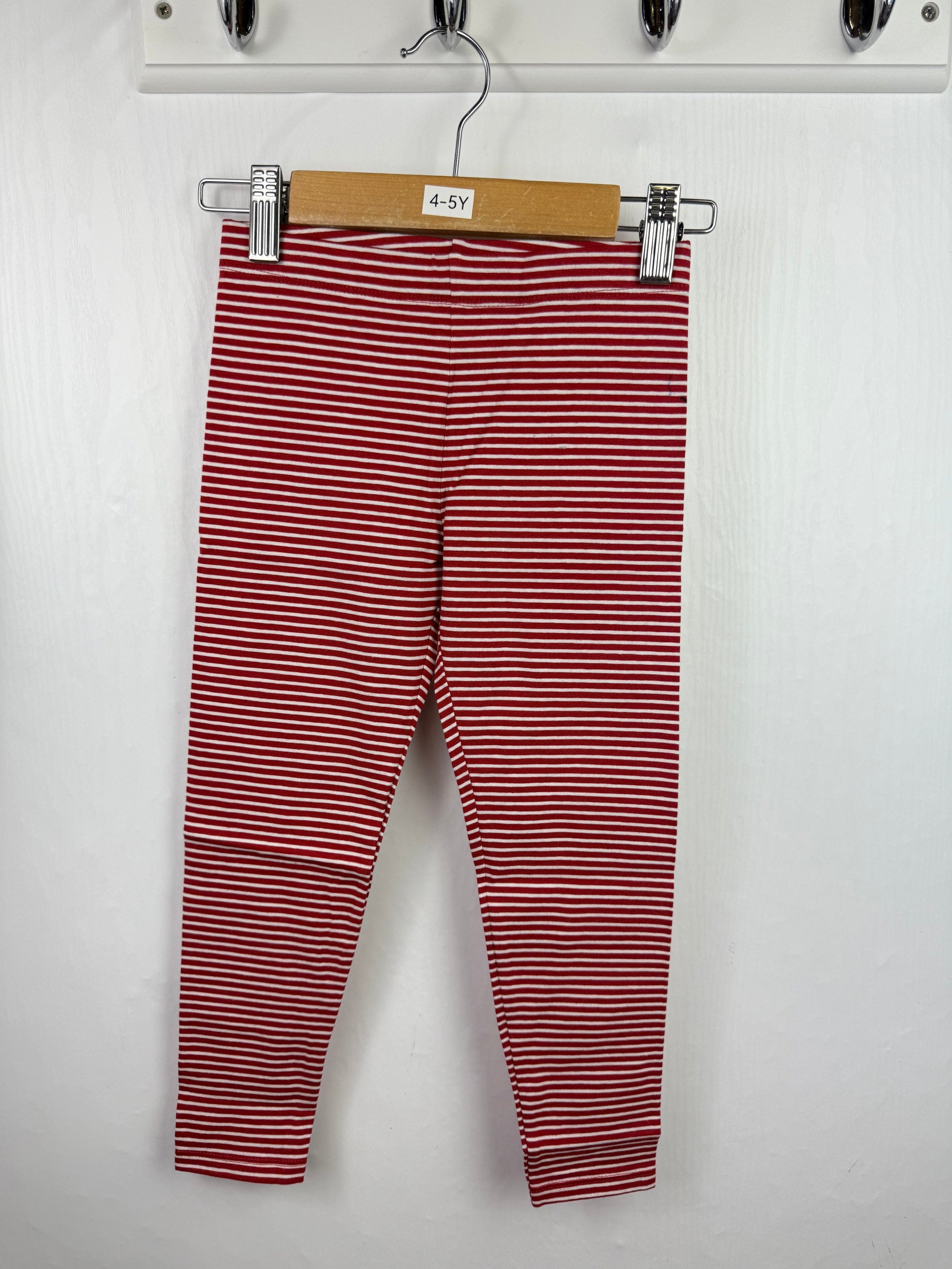 NEW M*S Red Striped Leggings (2nd) - Girls 4 - 5 Years - Little Ones Preloved. Second Hand Children's & Preloved Baby, Kids, Girls & Boys Clothes. UK online