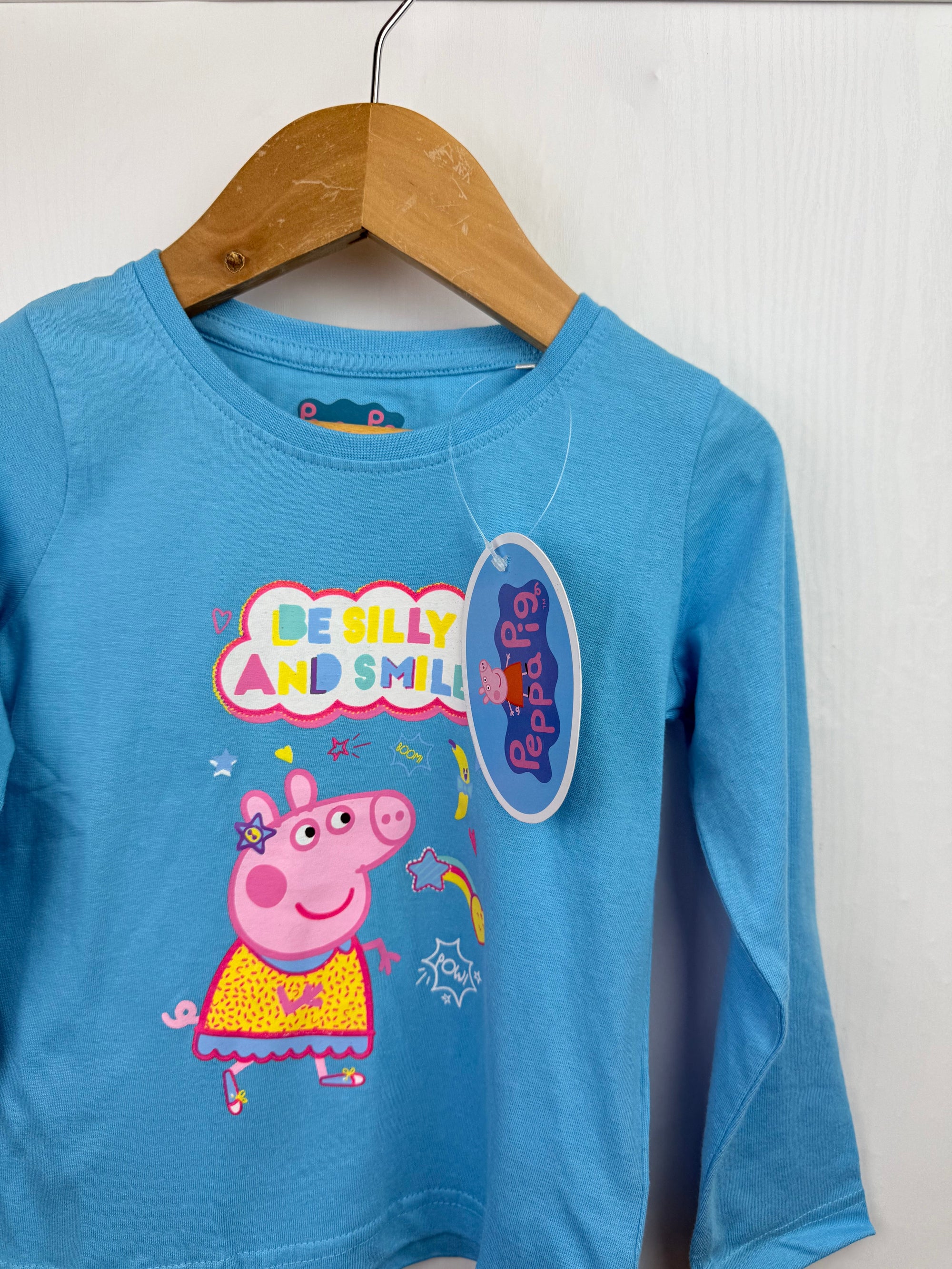 NEW Peppa Pig Blue Long Sleeve Tops - Little Ones Preloved. Second Hand Children's & Preloved Baby, Kids, Girls & Boys Clothes. UK online