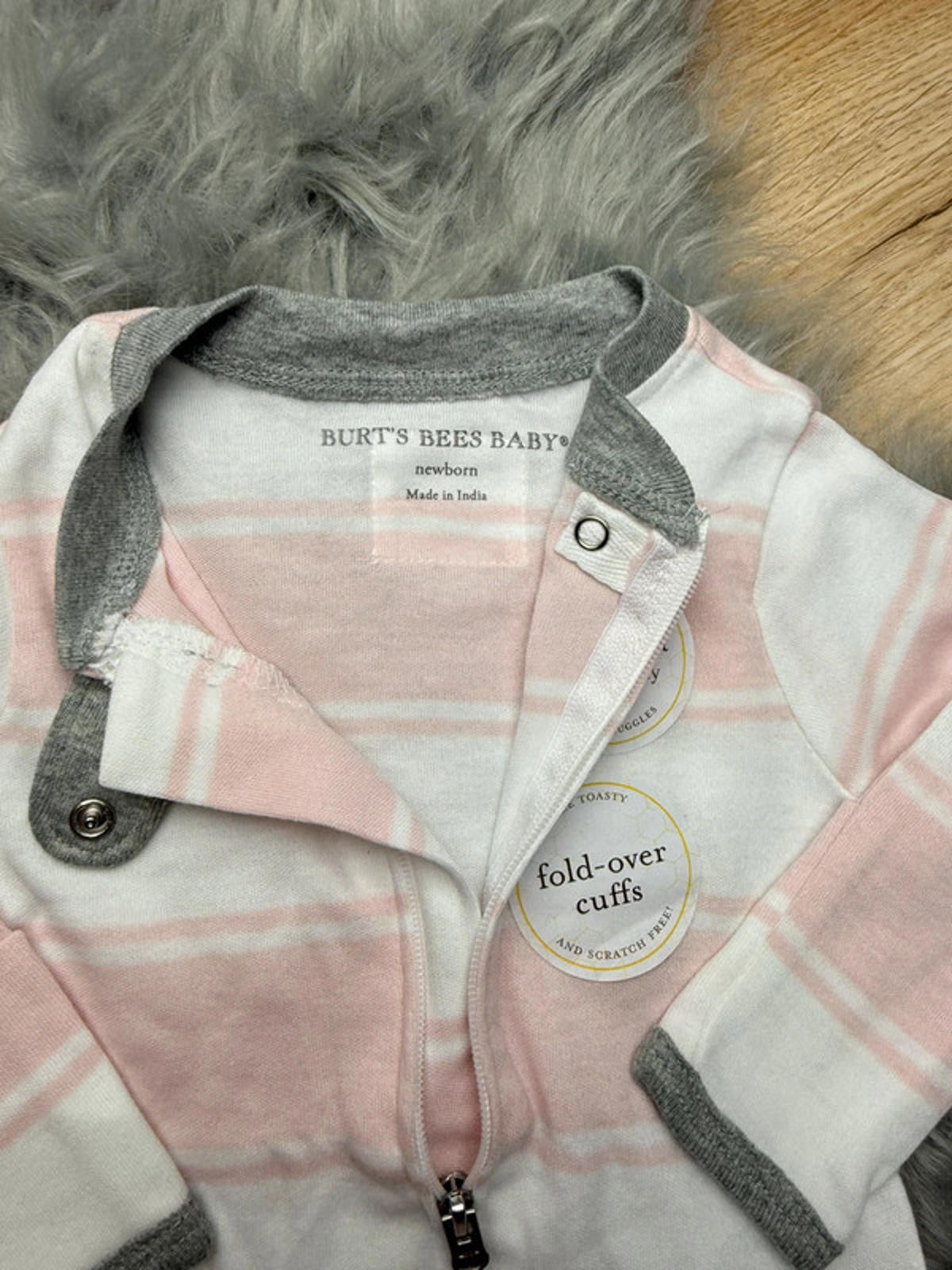 Nwot’s Burts Bees Pink Striped Sleepsuit - Baby Girls Newborn - Little Ones Preloved. Second Hand Children's & Preloved Baby, Kids, Girls & Boys Clothes. UK online
