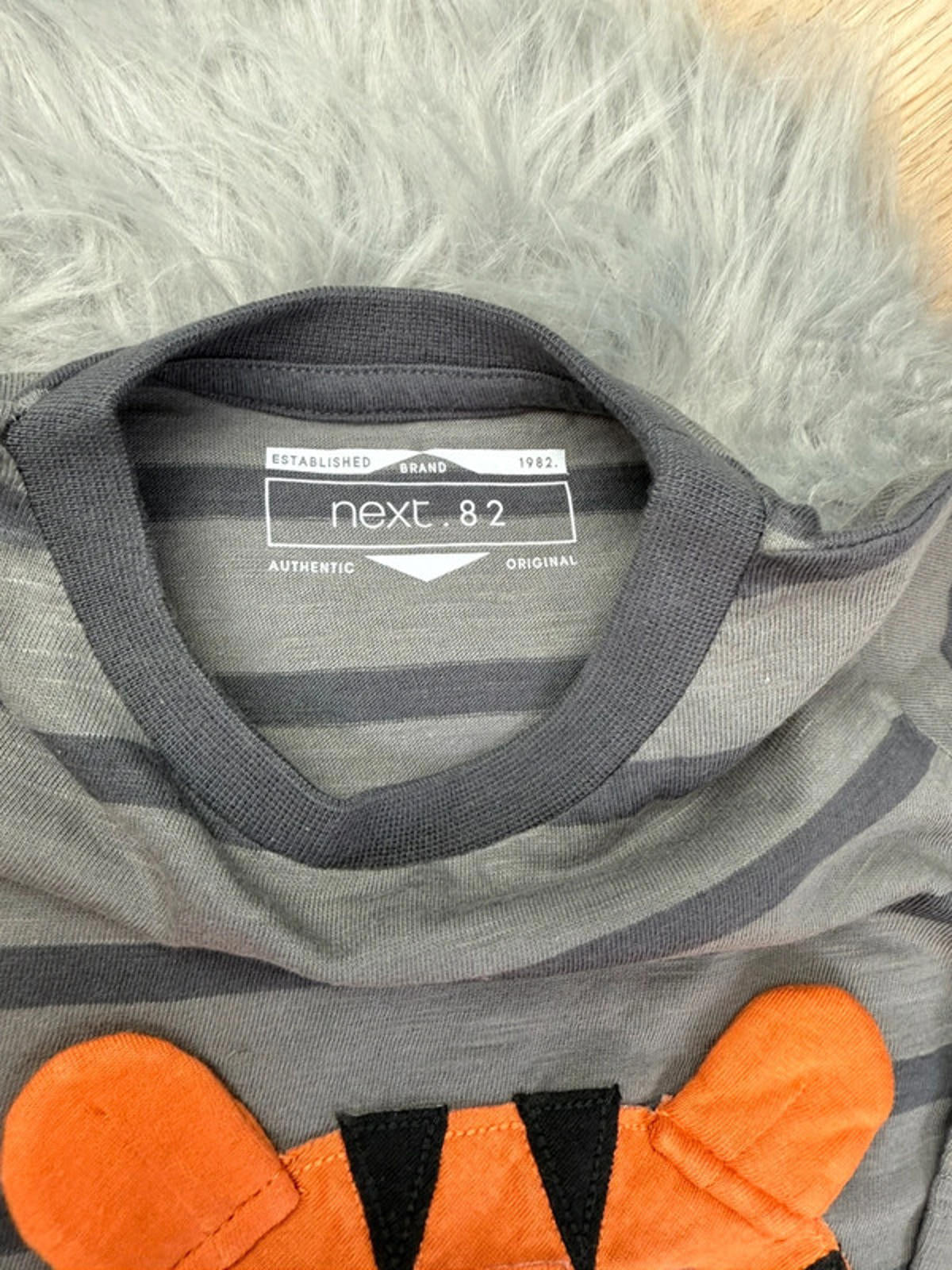 Nwot’s Ex - Next Grey Striped Tiger Top - Boys 3 - 6 Months - Little Ones Preloved. Second Hand Children's & Preloved Baby, Kids, Girls & Boys Clothes. UK online